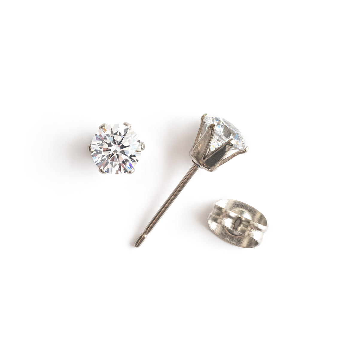 White Crystal Titanium Stud Earrings - Simply Whispers product image