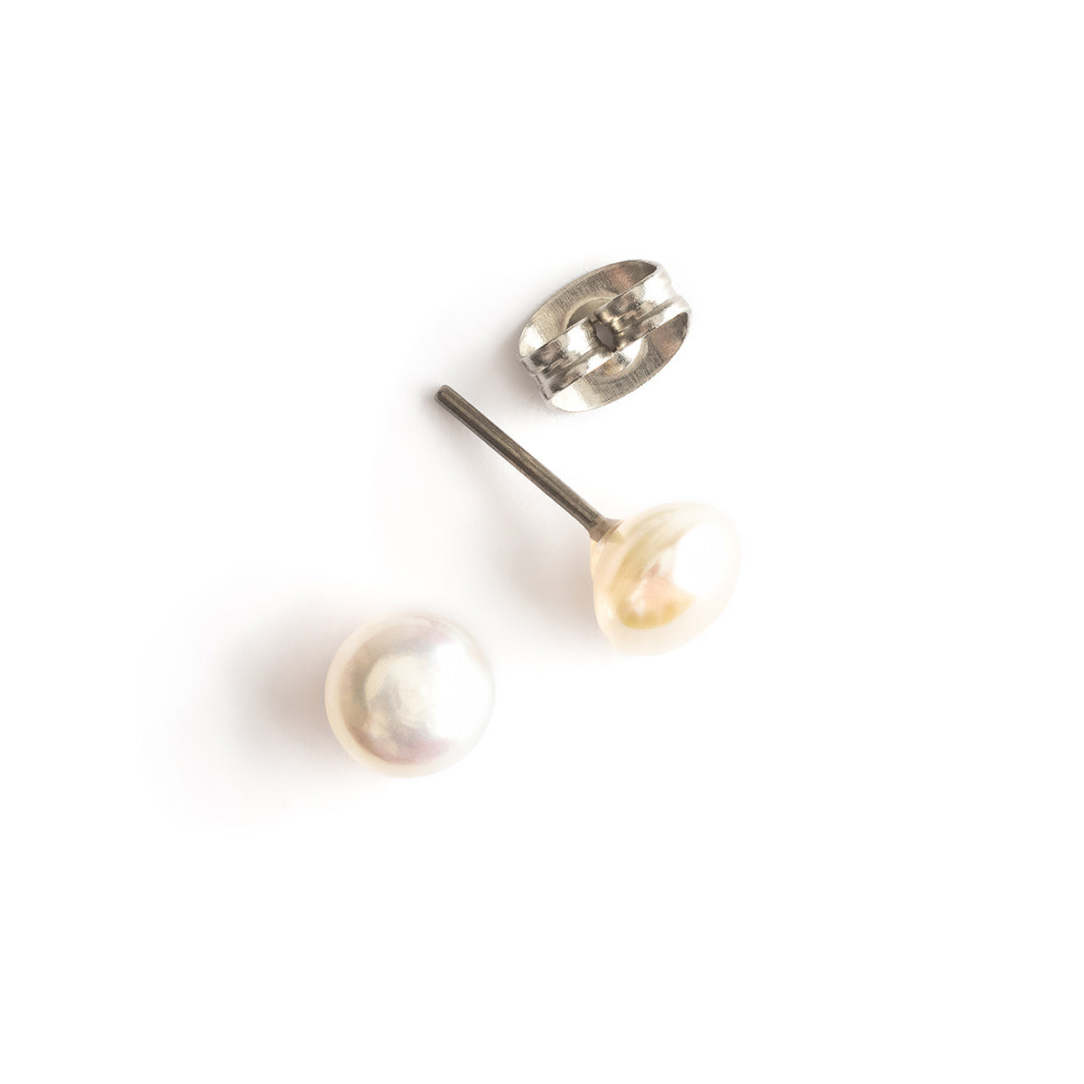 Pearl Titanium Stud Earrings - Simply Whispers product image