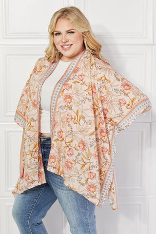 Womens Layering Piece | Floral Leaf Chic Kimono Outerwear