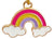 Rainbow Enamel Charm Jewelry Pendant in Pink Yellow Purple and Gold