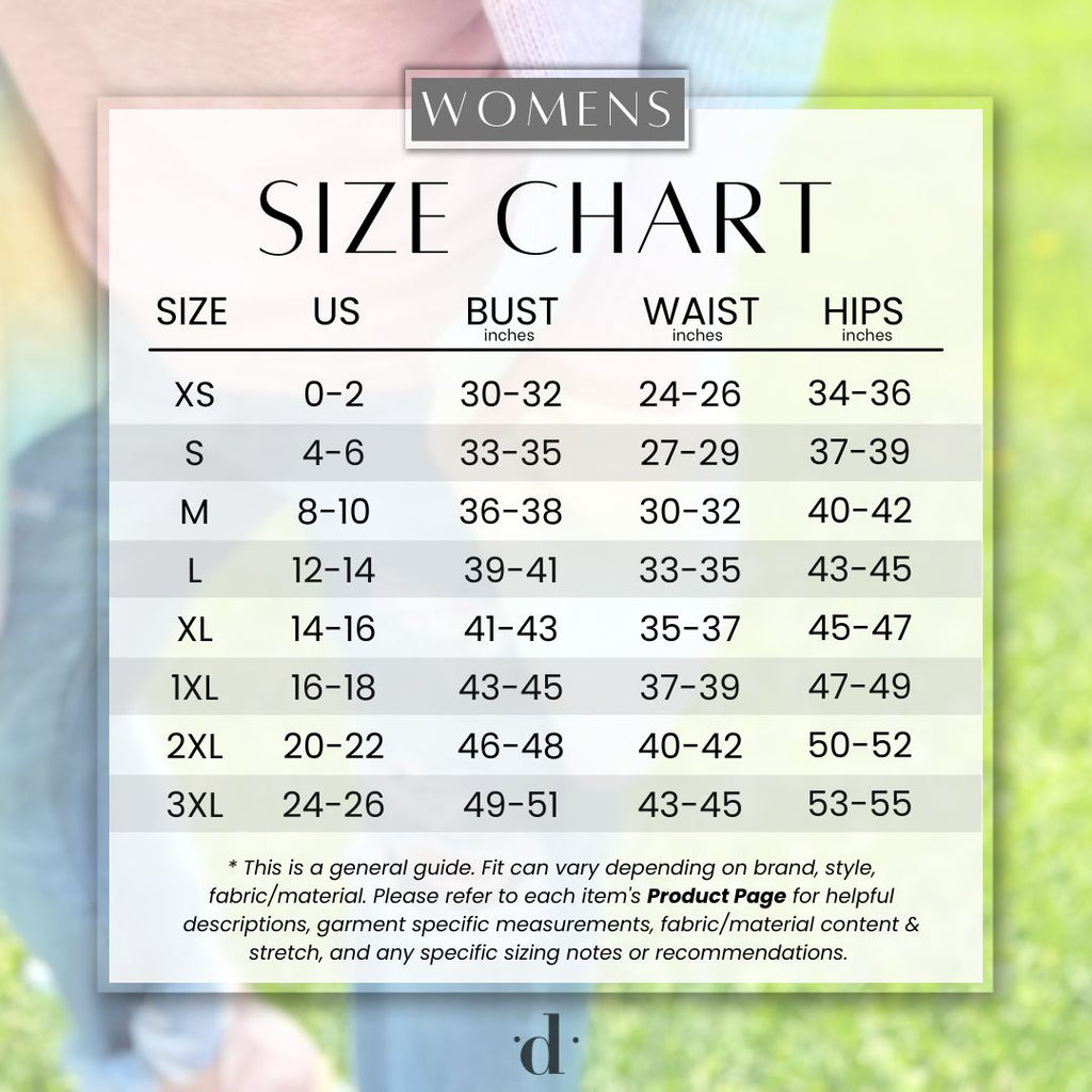 SIZING GUIDE  WOMENS • – derbecca