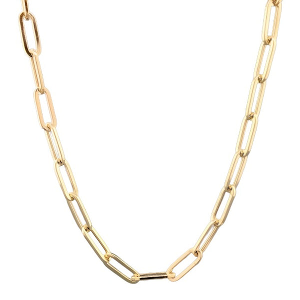 14k Gold Paperclip Chain Necklace 