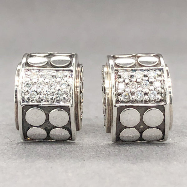 Estate John Hardy SS Diamond Half Moon Dot Stud Earrings - Walter Bauman Jewelers