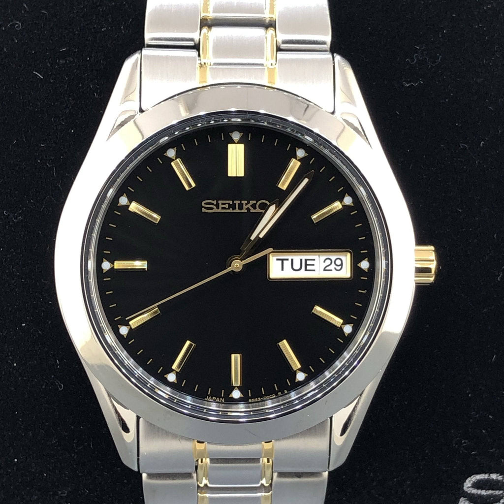 Men's Seiko Dark gray dial and gold accents Day/Date calendar SUR363 ...