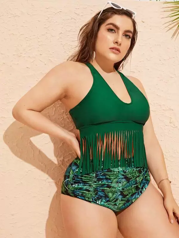 leopard print plus size bathing suit