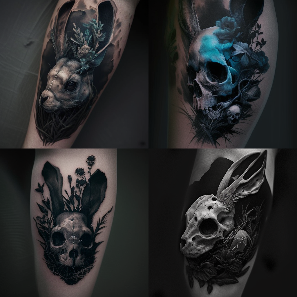 Tatouages tête de mort LAPIN 