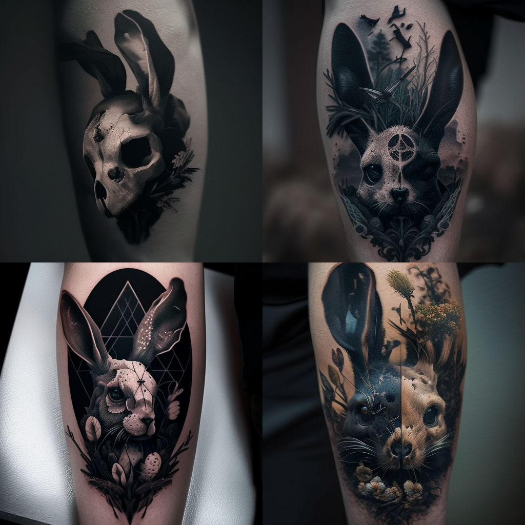 Tatouages tête de mort LAPIN 