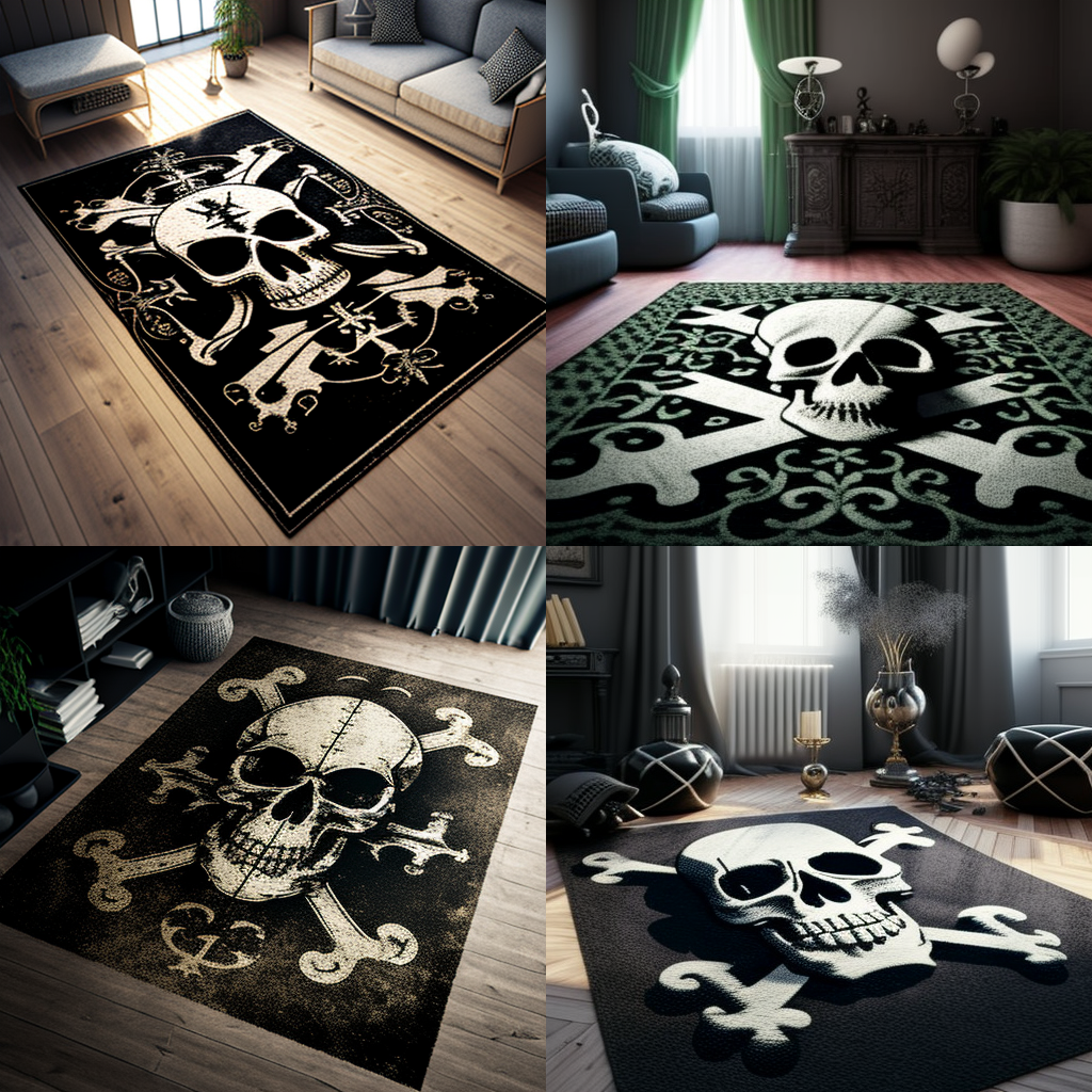 TAPIS TÊTE DE MORT