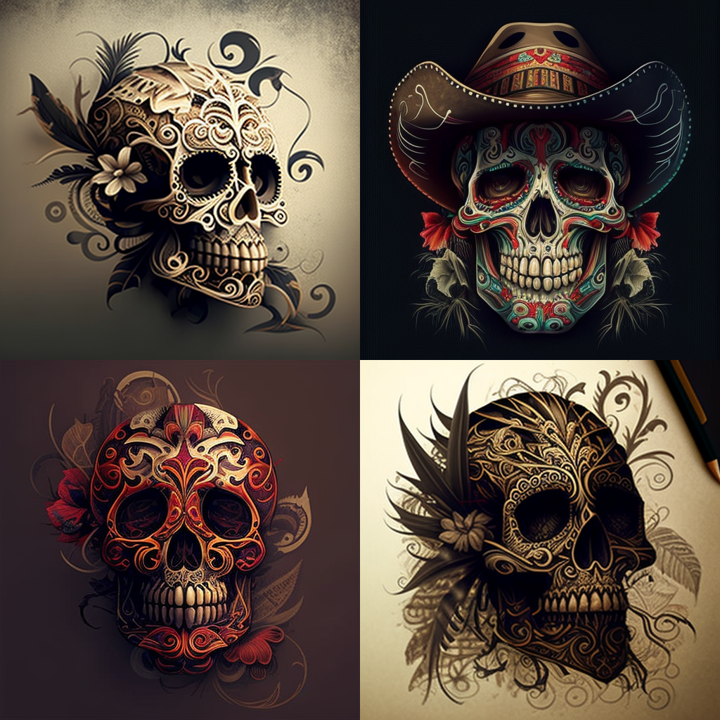 Tatouages tête de mort MEXICAINE