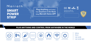 Marrath Smart WiFi multi plug to control devices from anywhere in the world using APP