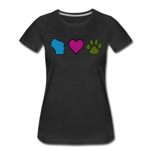Load image into Gallery viewer, WI Loves Pets Contoured Premium T-Shirt - black