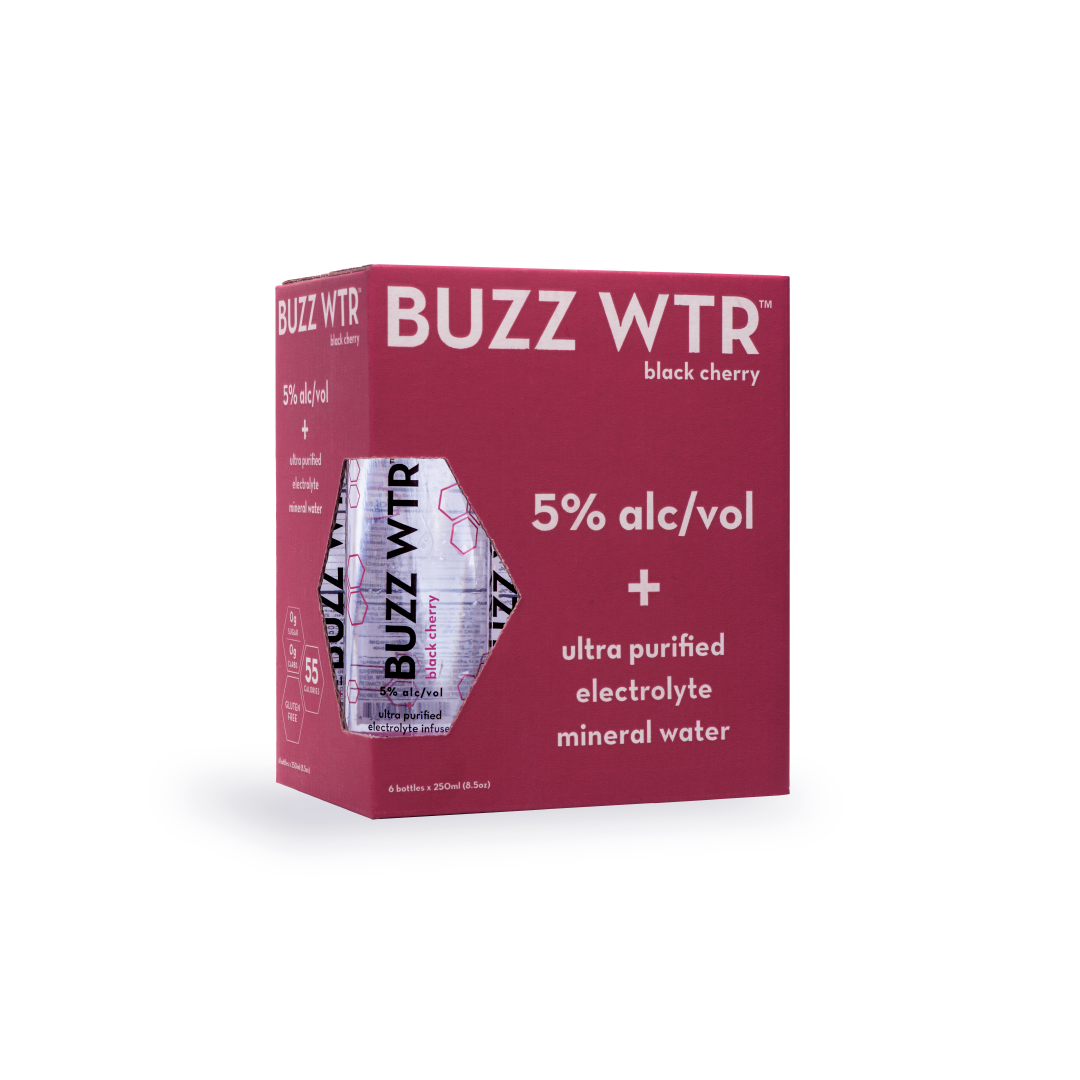 Buzz WTR 250ml 6 Pack Box - Black Cherry - BUZZ WTR product image