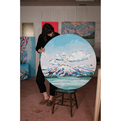 Lac Beauvert | 36 Round | Acrylic on Cradled Wood Panel-Original Painting-Amy Dixon Art + Design