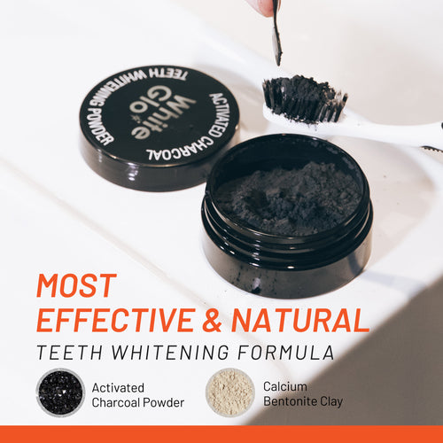 white activated charcoal powder