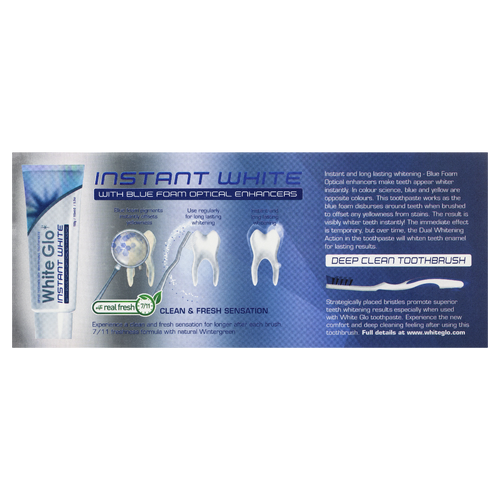 instant whitening blue toothpaste