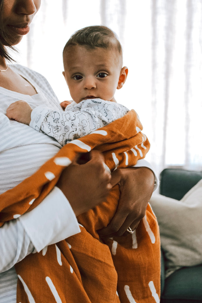 mustard muslin swaddle