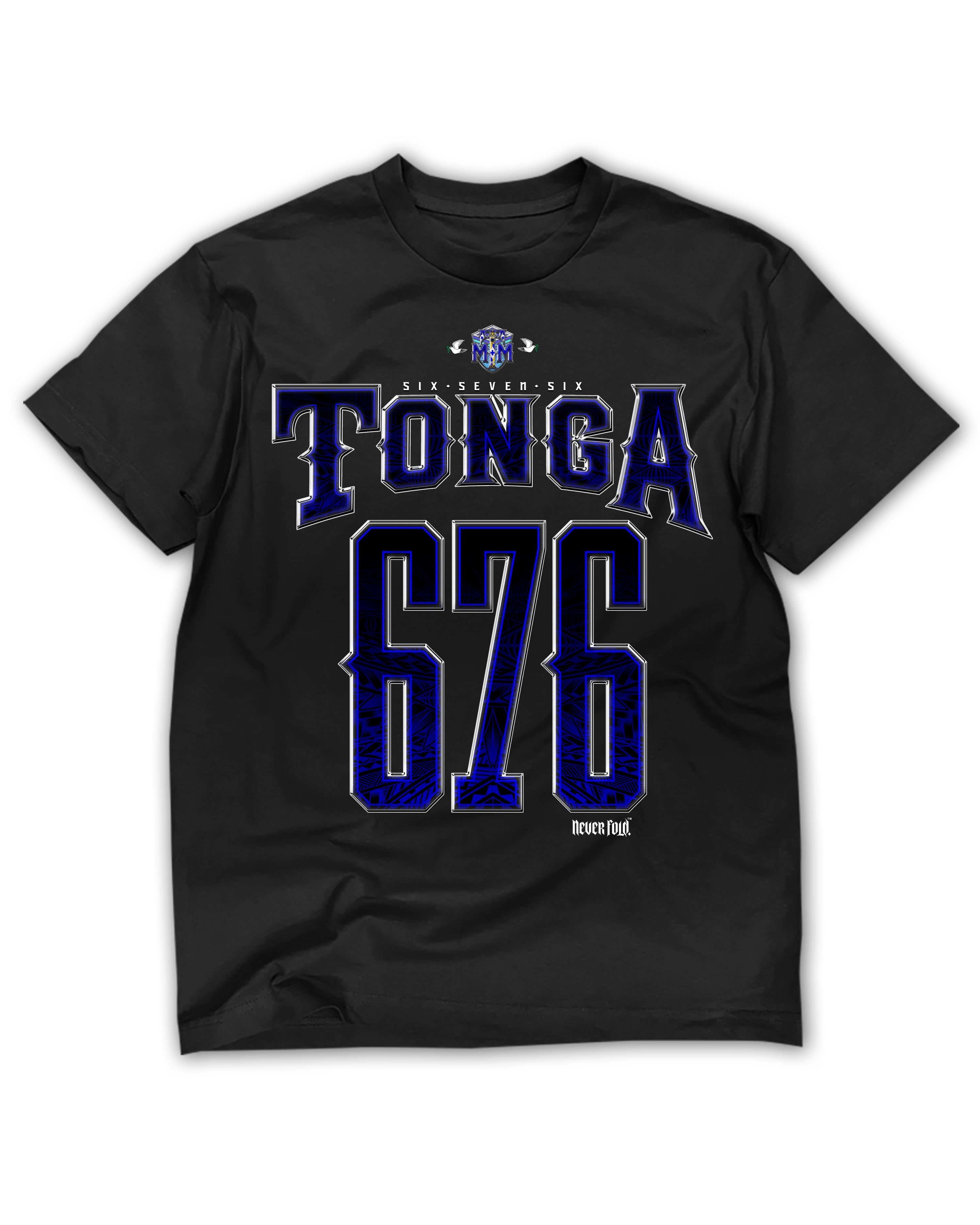 Blue Tonga 676 Black Tee - Vintage Bootleg