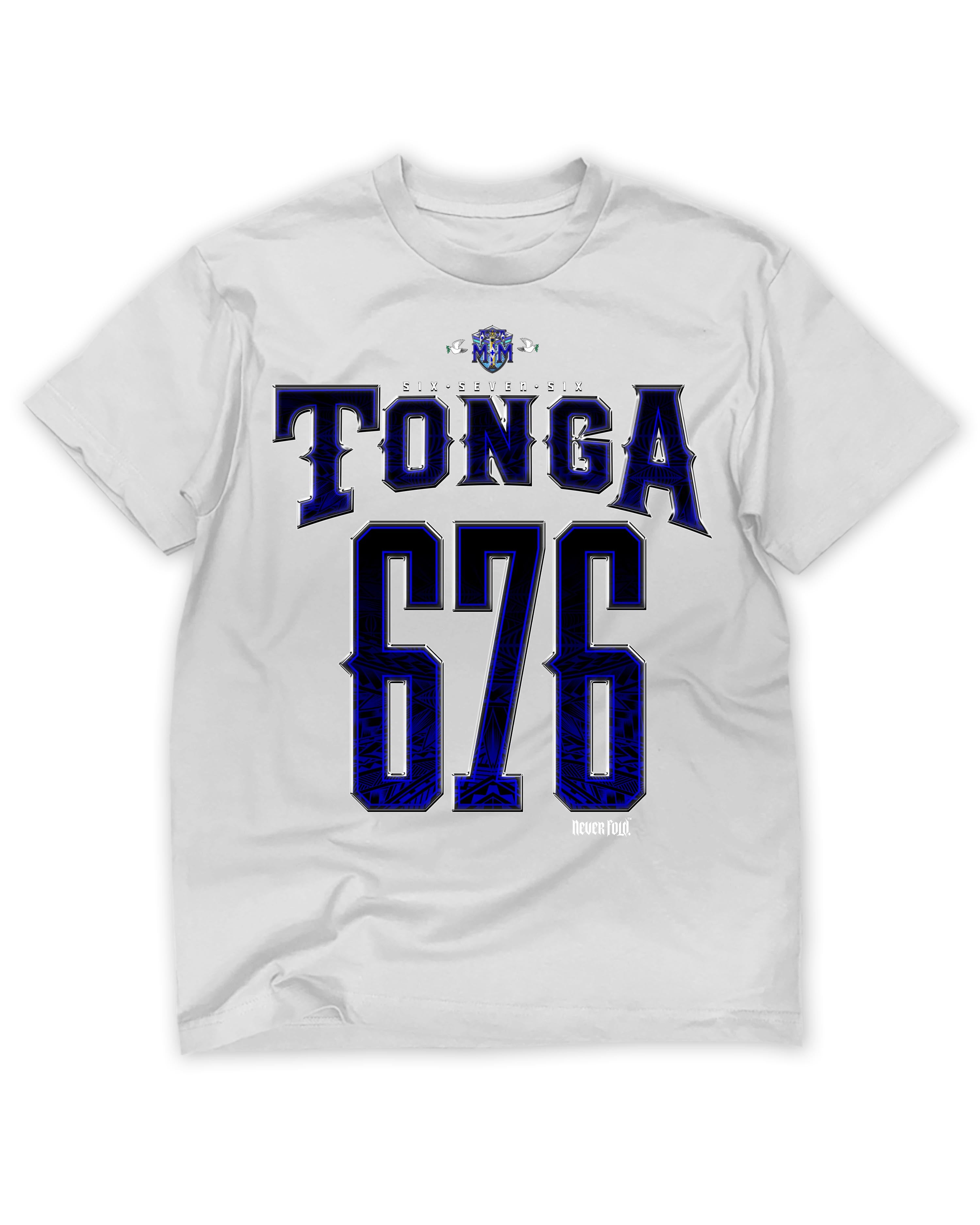 Blue Tonga 676 White Tee - Vintage Bootleg