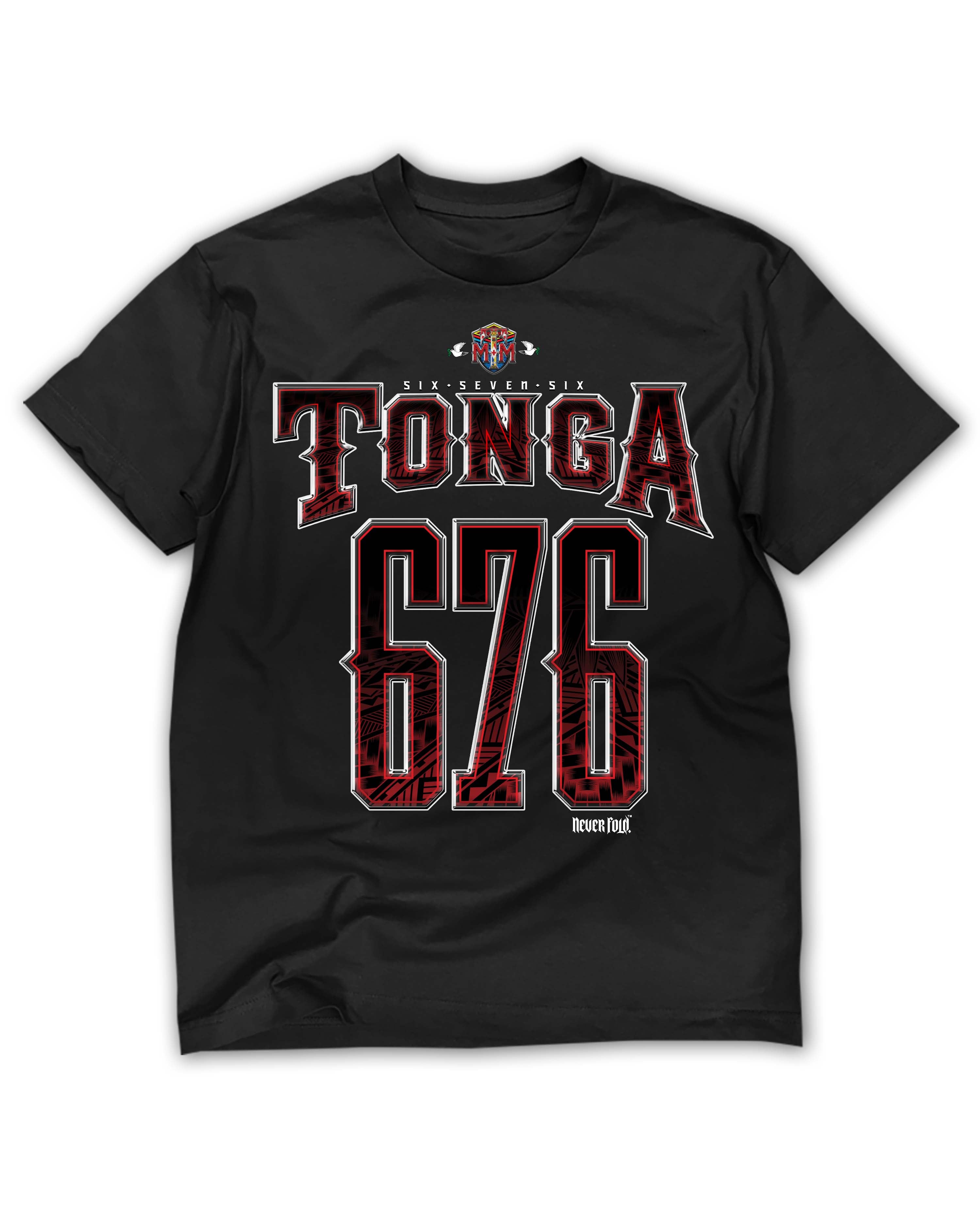 Red Tonga 676 Black Tee - Vintage Bootleg