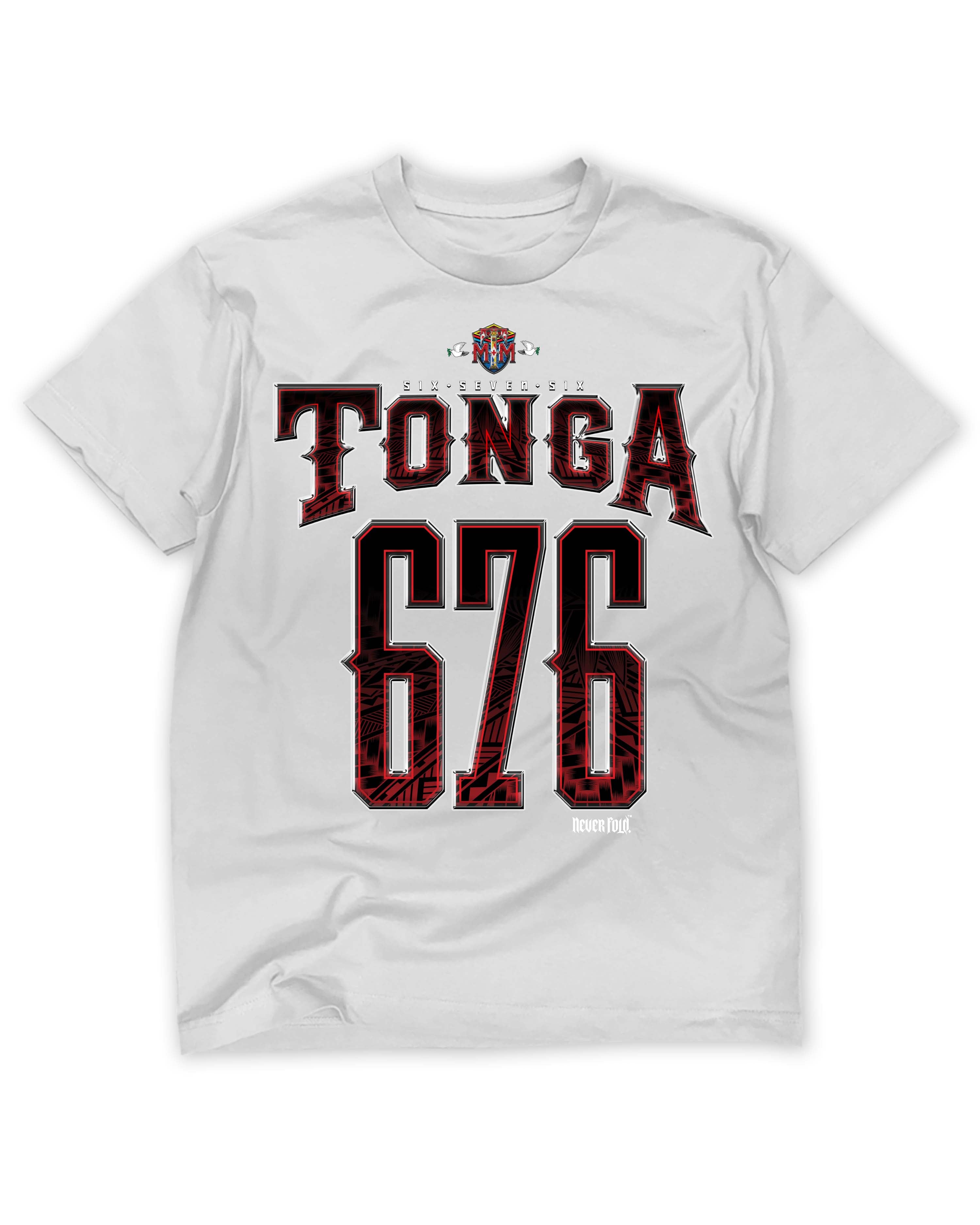 Red Tonga 676 White Tee - Vintage Bootleg