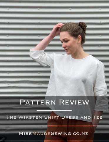 the same image as the top but with the words Sewing pattern Review The Wiksten Shift dress and tee 