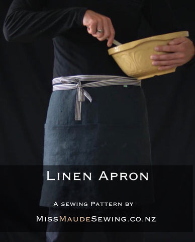 A free sewing pattern for a linen apron