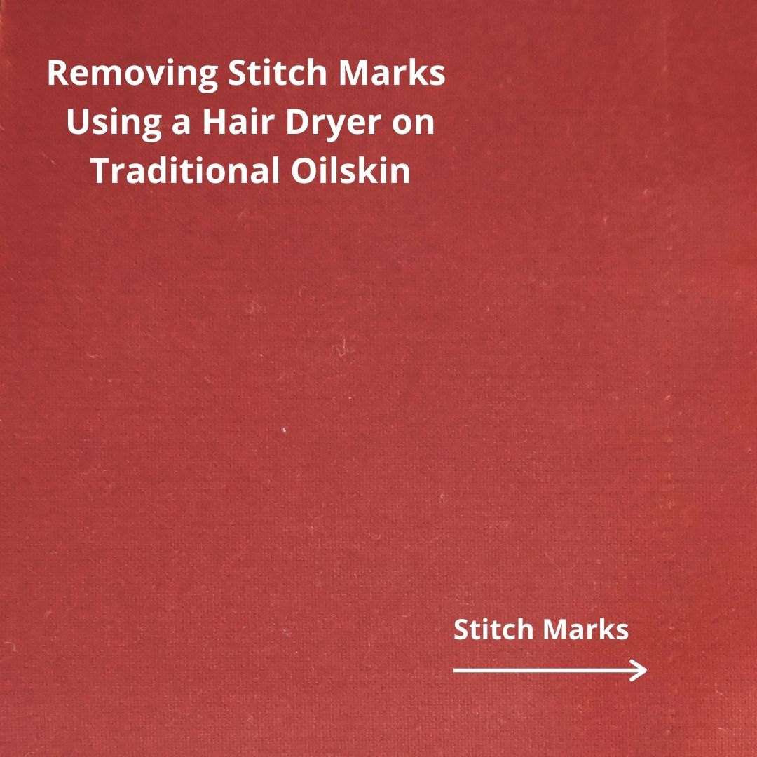 an image showing stitch marks on traditional oilskin