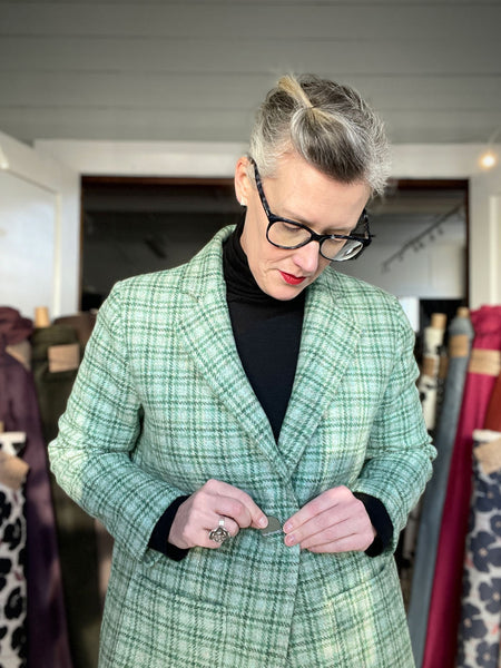 green check wool tweed heather blazer pattern review