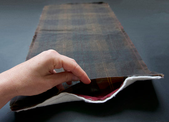 the opening of the tablet cover before it has been turned out. It shows the gap that you turn the fabric through.