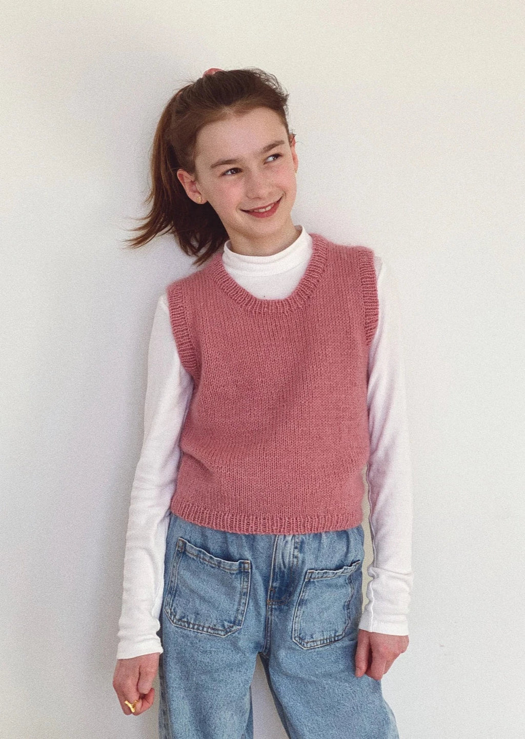 Stockholm Slipover - Junior, Petite Knit. Knitting Pattern – Miss Maude