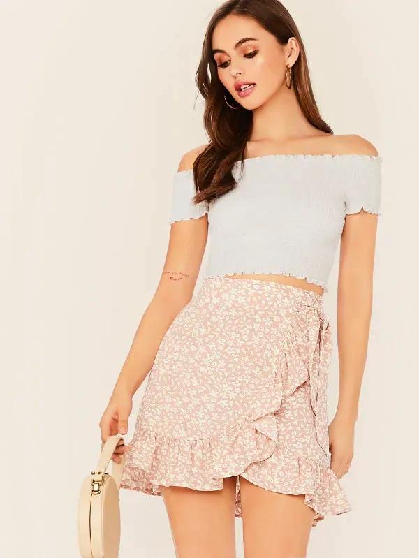 ruffle wrap skort