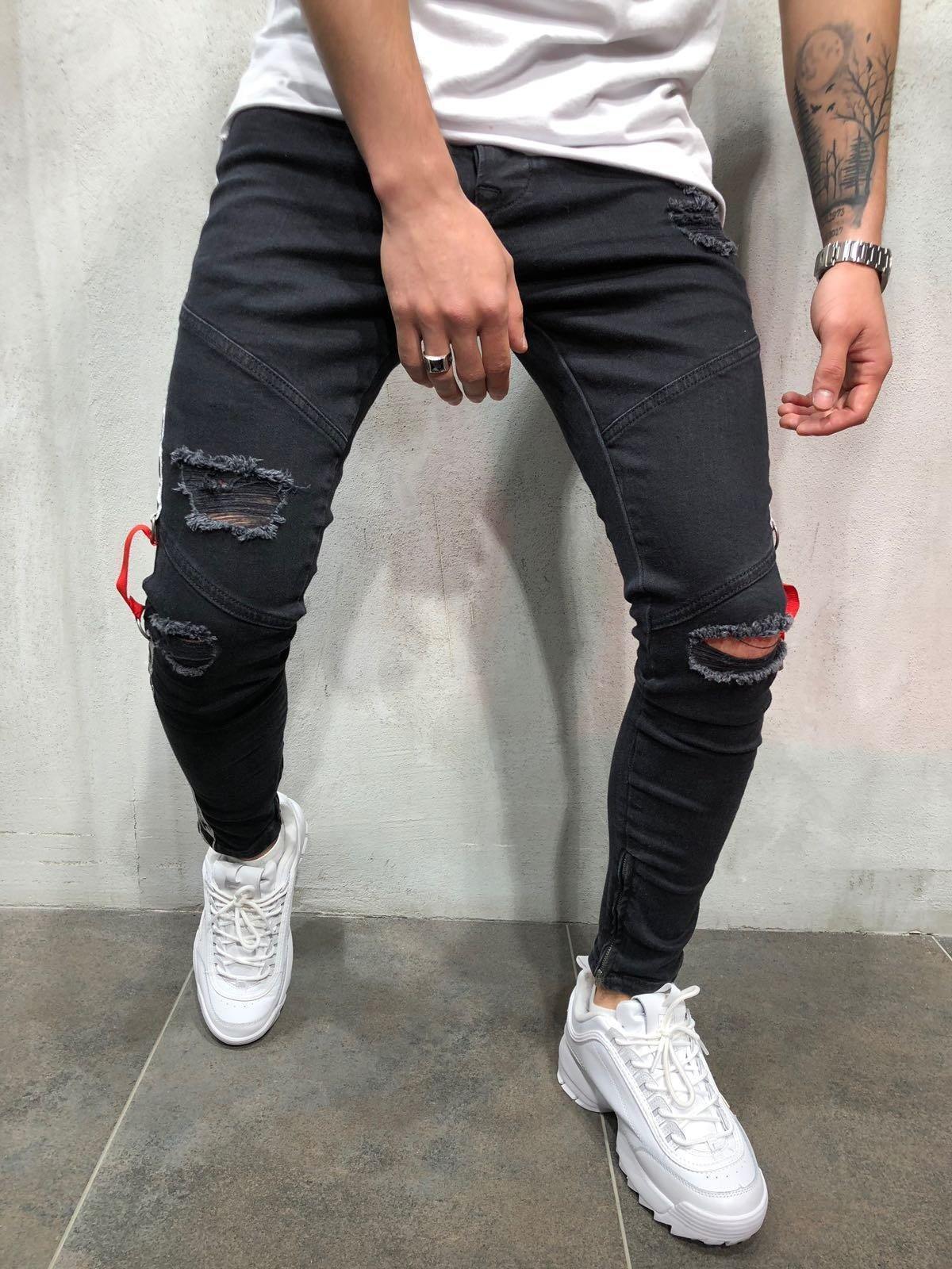 mens jeans with holes in knees