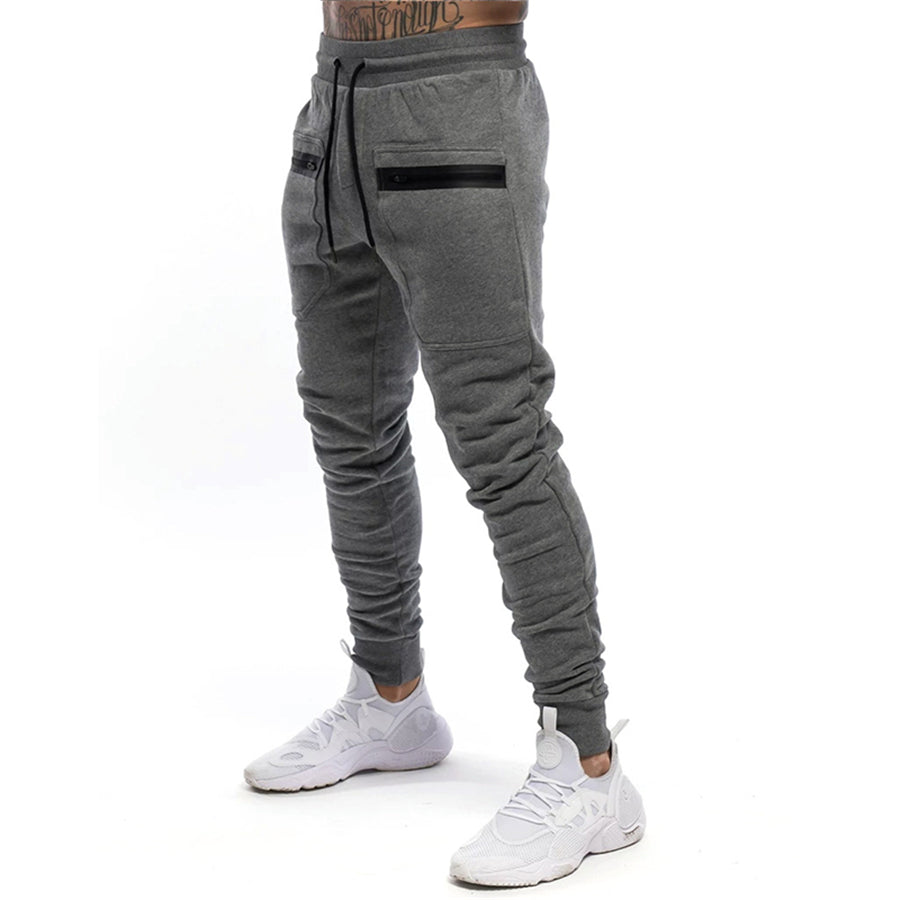 cotton track pants with zipper pockets