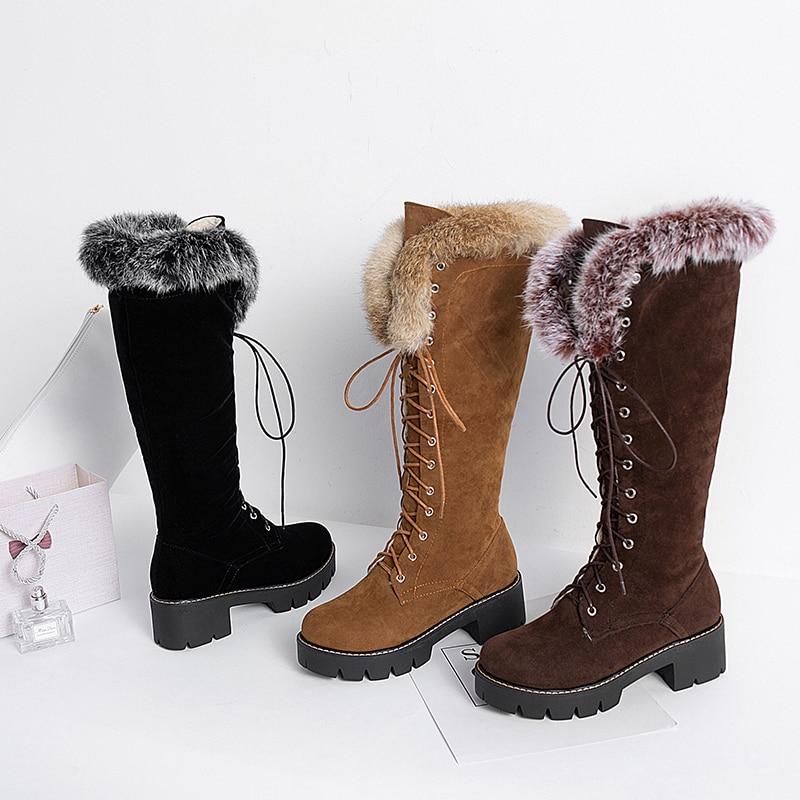 Fashion Women Kee Boots Fur Warm Plush 