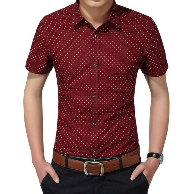 polka dot short sleeve shirt