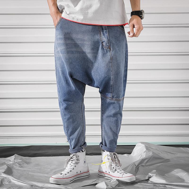 Men Classic Style Low Crotch Jeans Hip Hop Street Dance Harem Pants Agodeal