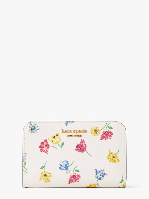 kate spade new york Tulip Toss Printed Small Slim Bifold Wallet