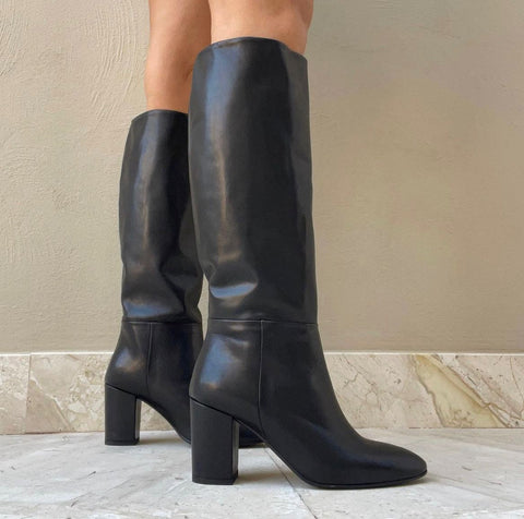 Lorena Women's Boot Black Leather | Roberta Martini