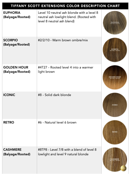 Hair Color Description Chart – Tiffany Scott Extensions