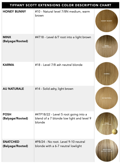 Hair Color Description Chart – Tiffany Scott Extensions