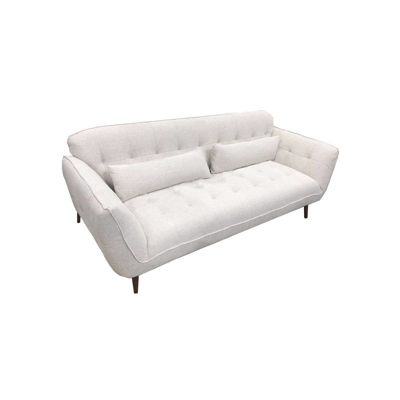 SOFA ESTACIONARIO DE DOS ASIENTOS EN TELA COLOR BEIGE – Ilumel Outlet