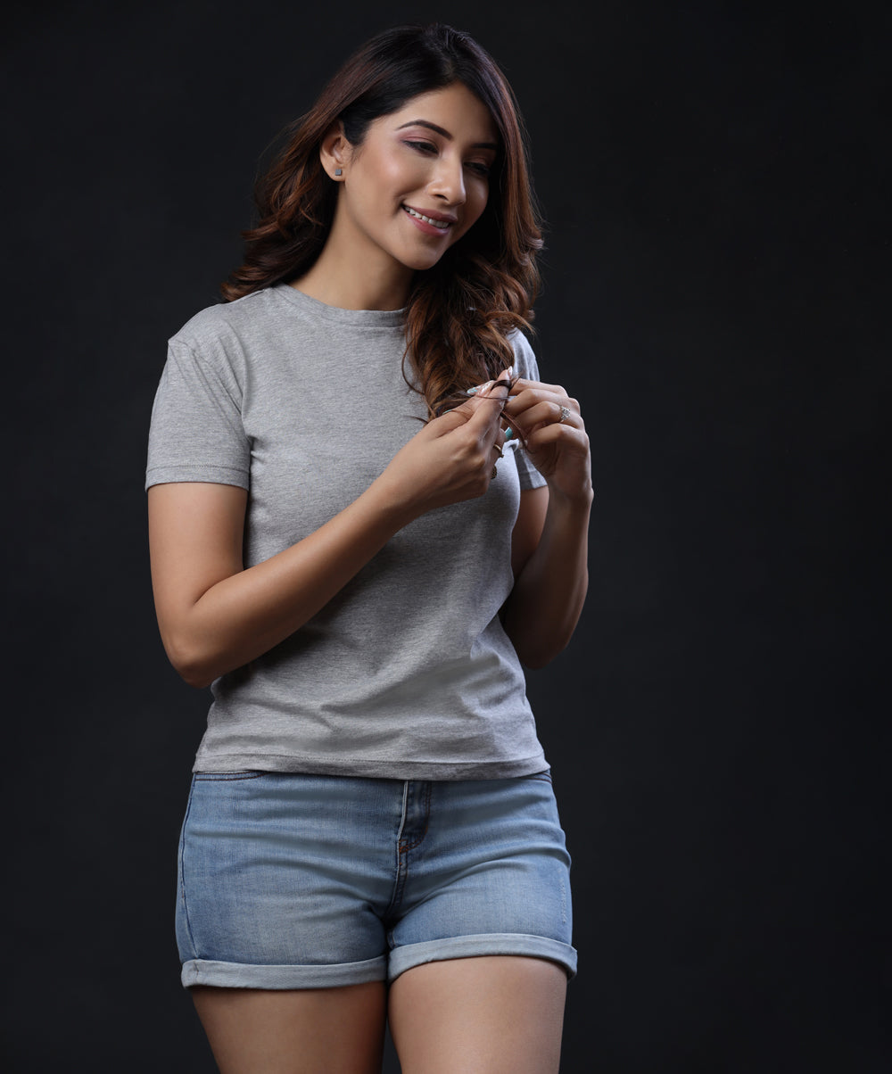 Basic Crew Neck Gray Marl T-Shirt