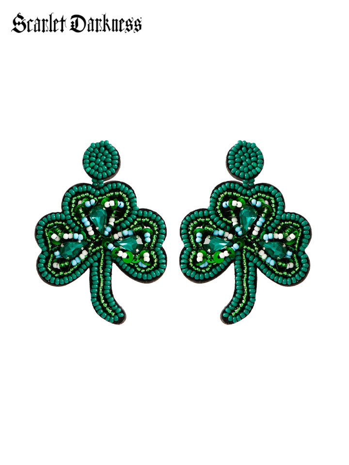 St. Patrick's Day Shamrock Green Earrings