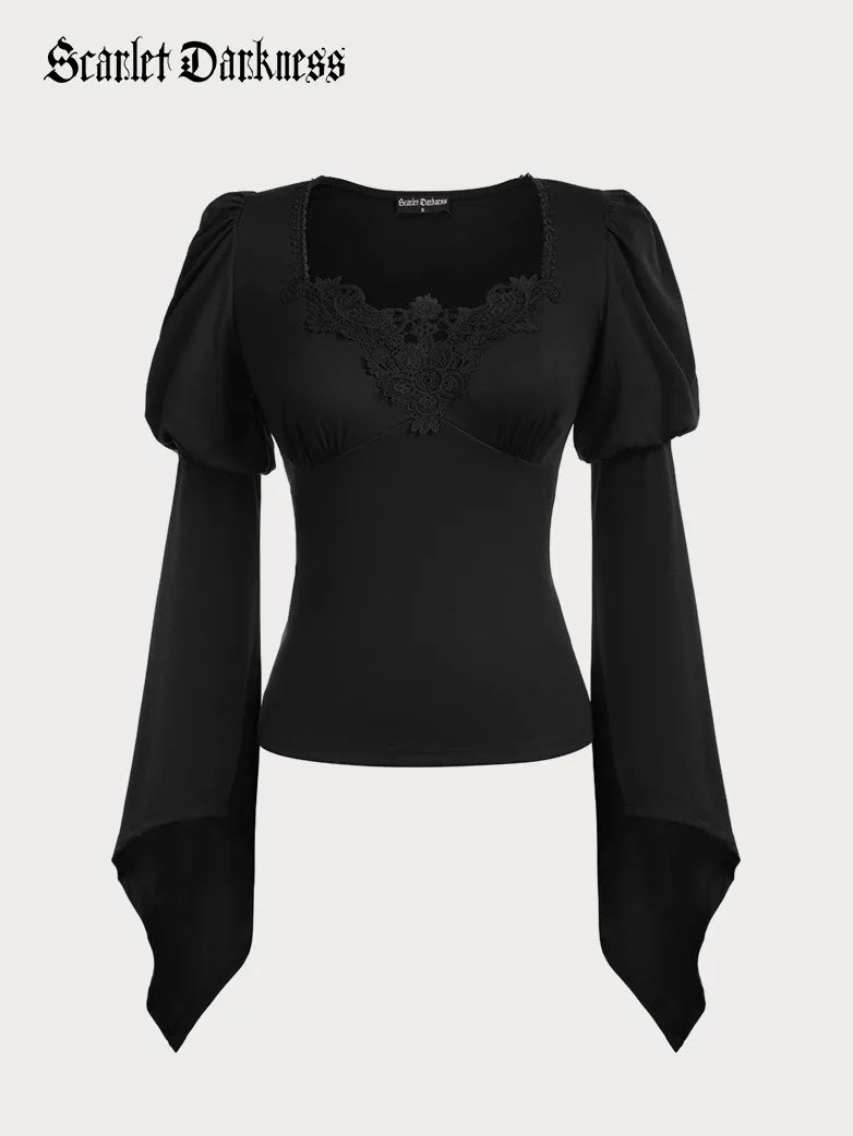 Medieval Renaissance Pirate Shirring Shirt Tops