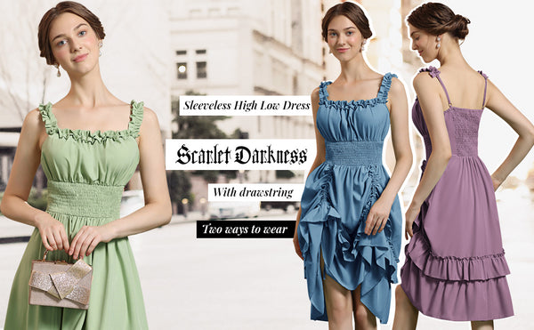 scarlet darkness high low dress