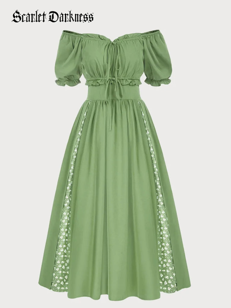 World of Crow Mistletoe pure cotton midi dress - GREEN on Garmentory