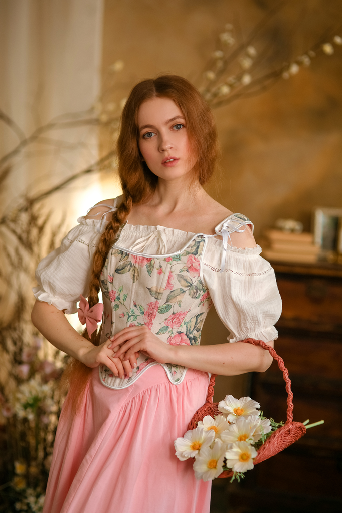 Fairy Cottagecore Corset Renaissance Lace-up Irregular Hem Vest