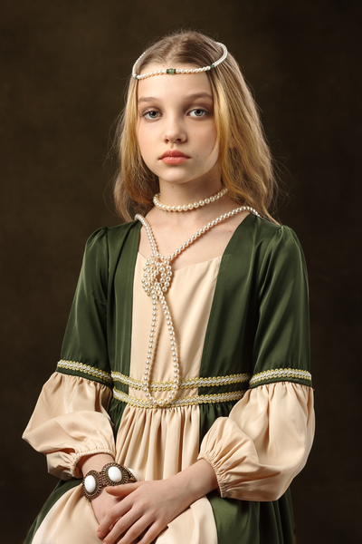 Kids Renaissance Contrast Color Cosplay Dress