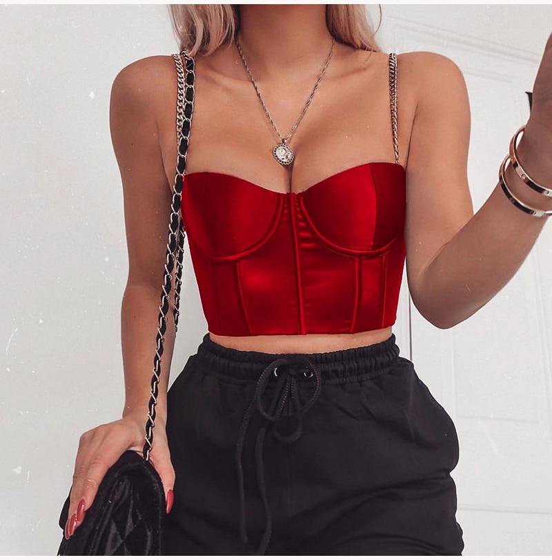 satin black crop top