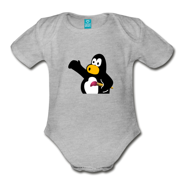 Tux Paint Organic Onesie - heather gray